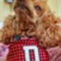 Personalised Polka Dot Dog Tie On Bandana Red Or Green, thumbnail 9 of 12
