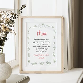 Personalised Christmas Poem For Mum – Heartfelt Verse Gift, 2 of 7