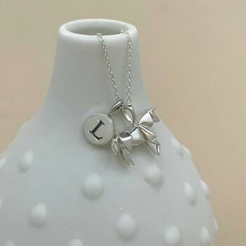Personalised Solid Silver Origami Horse Necklace, 2 of 7