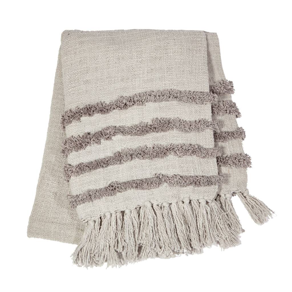 Tufted Grey Blanket Throw By Lola & Alice | notonthehighstreet.com