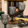 Set Of Four Vintage Embossed Coloured Wine Glasses, thumbnail 5 of 12