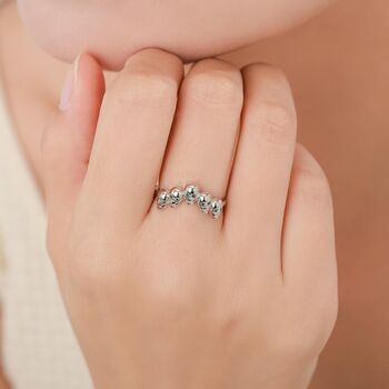 Sterling Silver Skull Motif Ring With Emerald Green Cz, 6 of 12