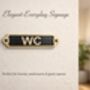 Classic Brass Wc Door Plaque With Black Finish, thumbnail 2 of 6