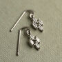 Dainty Drop Jewel Sterling Silver Gold Stud Earrings, thumbnail 7 of 9