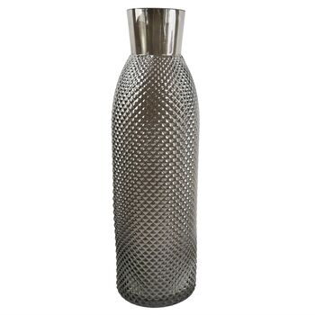 50cm Smoke Grey Diamond Tall Glass Vase, 4 of 4