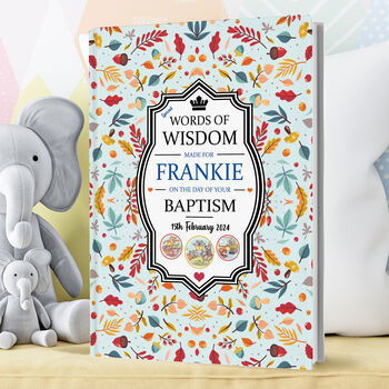 Personalised Words Of Wisdom Baptism Gift Book, 9 of 9