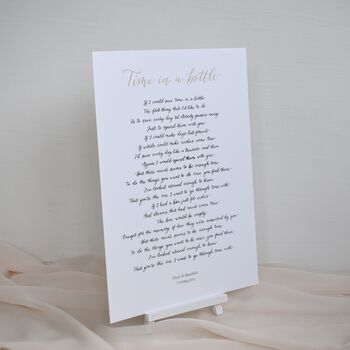 Handwritten Calligraphy First Wedding Paper Anniversary Print, 7 of 8