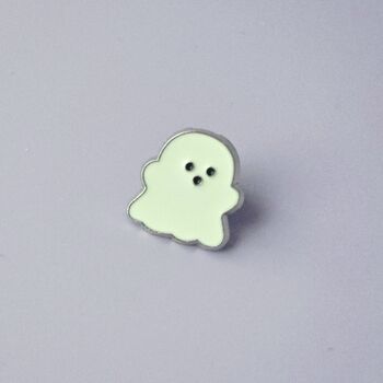 Playful Cartoon Ghost Enamel Pin Badge, 2 of 4