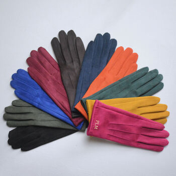 Personalised Monogrammed Suedette Gloves, 6 of 9