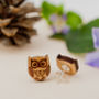 Wooden Owl Earrings, thumbnail 2 of 2