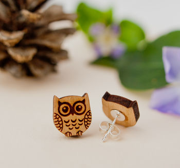 Wooden Owl Earrings, 2 of 2