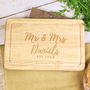 Personalised Mr And Mrs Chopping Board Wedding Gift, thumbnail 6 of 8
