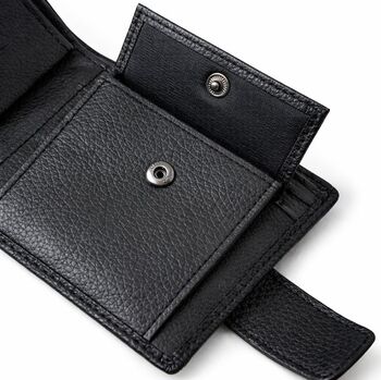 Personalised Black Mens Faux Leather Wallet, 4 of 5