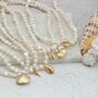 Pearl Choker Necklace With Gold Plated Seashell Charms, thumbnail 3 of 11