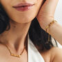 Personalised Sparkling Petite Cosmic Star Bar Necklace In Gold, thumbnail 5 of 11