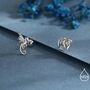 Mismatched Dragon Screw Back Earrings In Sterling Silver, thumbnail 5 of 11