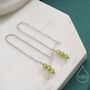 Sterling Silver Genuine Peridot Threaders, thumbnail 1 of 10