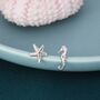 Sterling Silver Seahorse And Starfish Stud Earrings, thumbnail 1 of 9