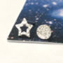 Sterling Silver Full Moon And Hollow Star Earrings, thumbnail 5 of 7