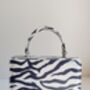 Leather Animal Zebra Print Crossbody Handbag, thumbnail 6 of 12