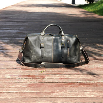 Genuine Leather Holdall Large, 2 of 12