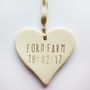 A Personalised Ceramic Hanging Heart Decoration, thumbnail 2 of 5
