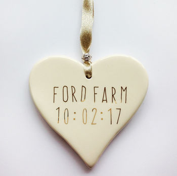 A Personalised Ceramic Hanging Heart Decoration, 2 of 5
