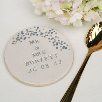 Mr And Mrs Set Of Two Wedding Coasters, 5 of 6