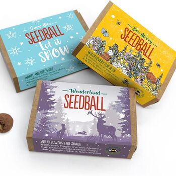 Festive Wildflower Seed Ball Set Of Three! Eco Friendly Stocking Filler Packed With Native Wildflower Seeds For Bees And Butterflies. Perfect For Christmas, 2 of 8