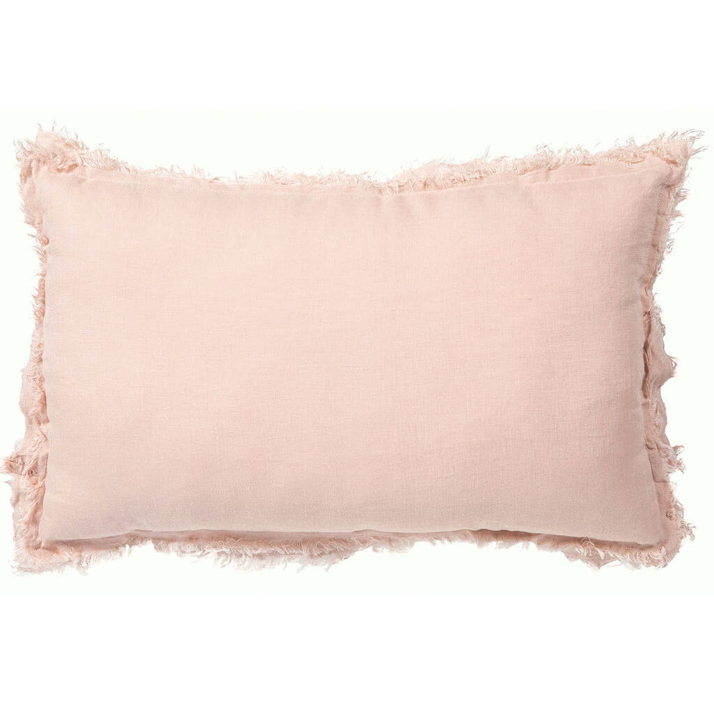 Pink Linen Fringe Cushion By Idyll Home