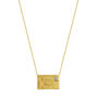 Gold Plated Reversible Cz Engraved Envelope Necklace, thumbnail 1 of 9