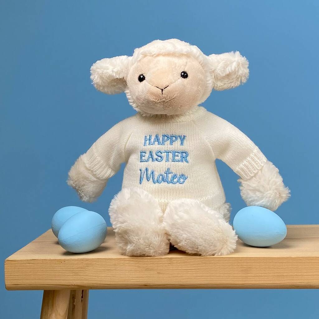 Personalised Jellycat Bashful Easter Lamb Soft Toy By That's mine personalised embroidered gifts