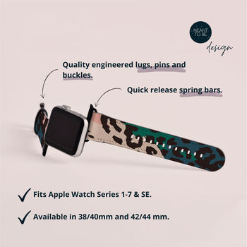Wild Colour Pattern Vegan Leather Apple Watch Band, 4 of 7