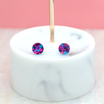 Purple Festival Confetti Acrylic Round Stud Earrings, 4 of 5