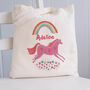 Personalised Rainbow Unicorn Tote Bag, thumbnail 1 of 2