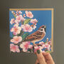 Blossom And Bird Botanical Embossed Card, thumbnail 1 of 2