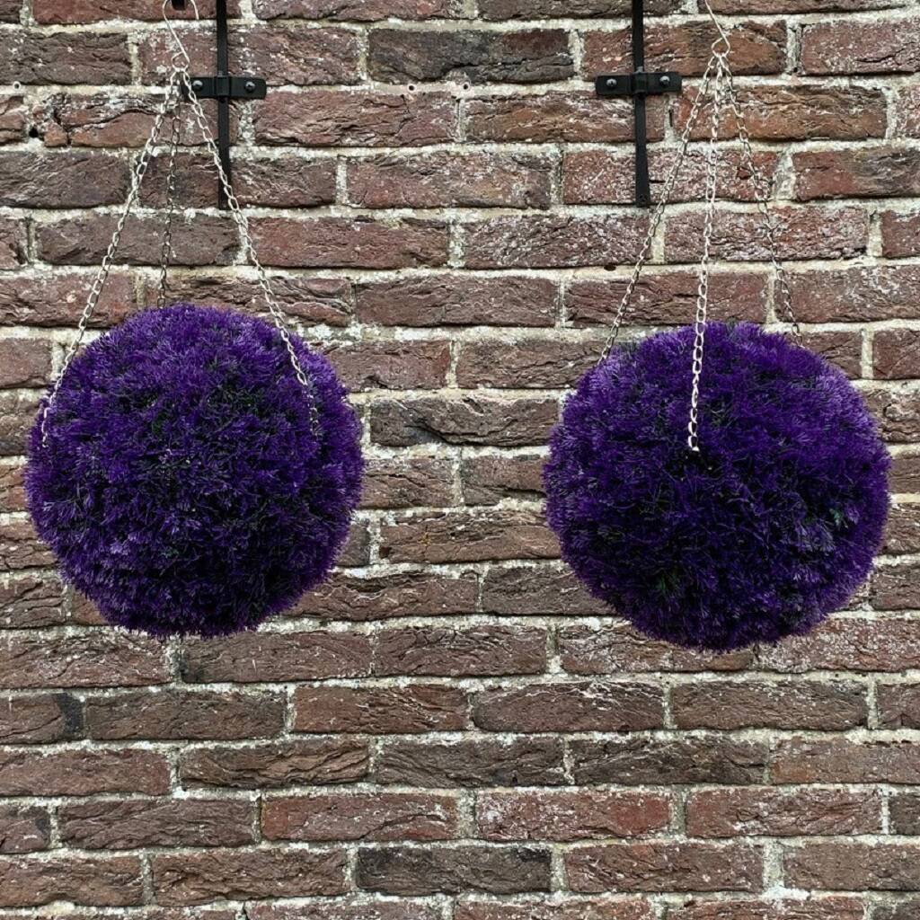 Purple Heather Effect Artificial Topiary Balls By Garden Selections