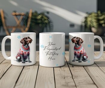 Personalised German Shorthaired Pointer In Christmas Jumper Mug C, 2 of 2