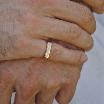 Gold Colour Personalised Signet Ring, 5 of 7
