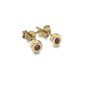 Tiny 9ct Yellow Gold And Ruby Stud Earrings*, thumbnail 1 of 4