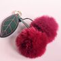 Cherry Pom Pom Faux Leather Keyring Or Bag Charm, thumbnail 3 of 3