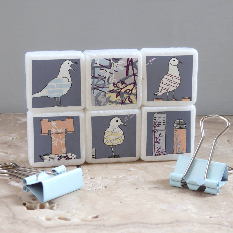 Seagull Mini Marble Fridge By littlebirdydesigns