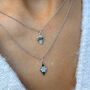 Sterling Silver, Green Tourmaline, Sapphire And Moonstone Necklace, thumbnail 2 of 3
