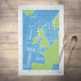Shipping Forecast Regions Weather Map Tea Towel, thumbnail 1 of 1