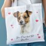 Personalised Tote Bag. Dog With Love Hearts. Multiple Breeds And Colour Options, thumbnail 9 of 12