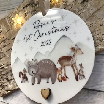 Personalised Baby First Christmas Tree Decoration, 2 of 3