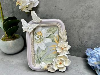 Ornate Butterfly Floral 6x4 Inch Photo Frame For Home Decor, 5 of 8