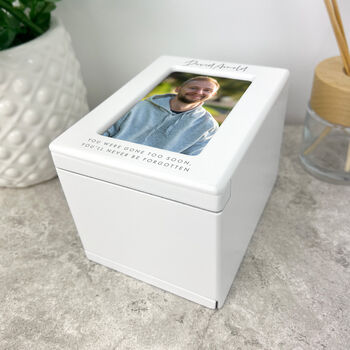Personalised Cremation Urn For Ashes Portrait 510ml, 7 of 10