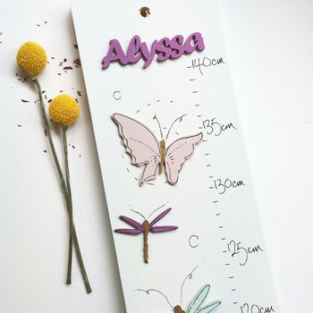 Personalised Butterflies And Dragonflies Height Chart, 2 of 6