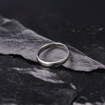 Minimalistic 5mm Engraved Silver Band Ring Unisex, 5 of 11